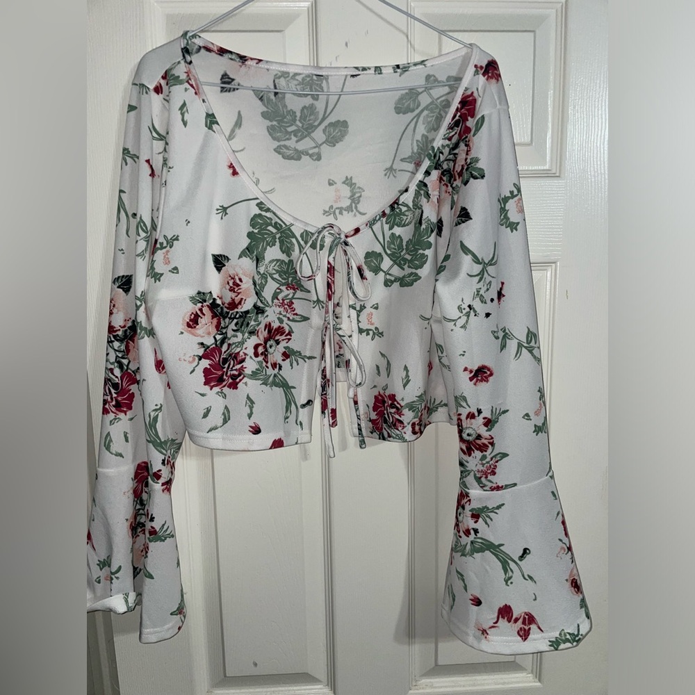White flowered blouse